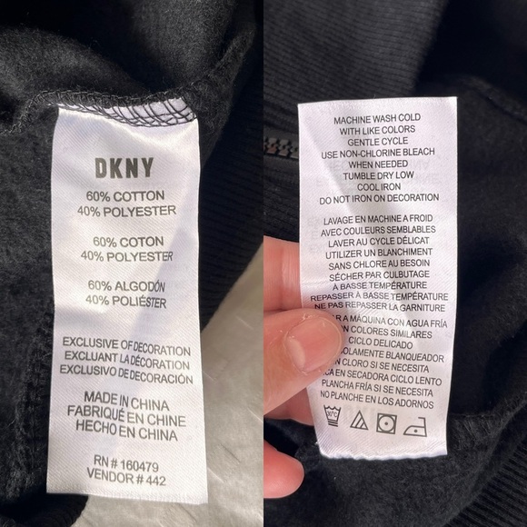 NWT DKNY Full Zip Hoodie with Pockets M Black - Picture 3 of 11